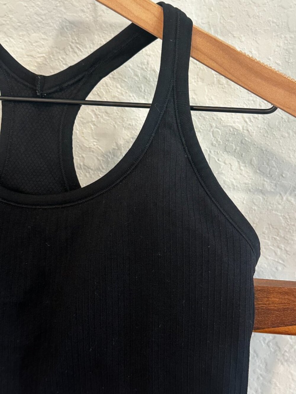 Black Ribbed Racerback Tank Built In Bra Medium - Picture 10 of 12